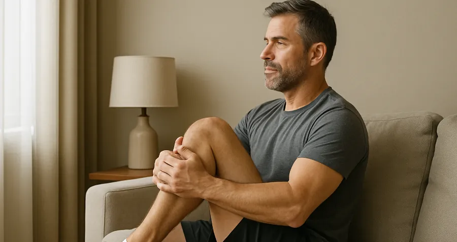 Subtle image of a man doing discreet exercises